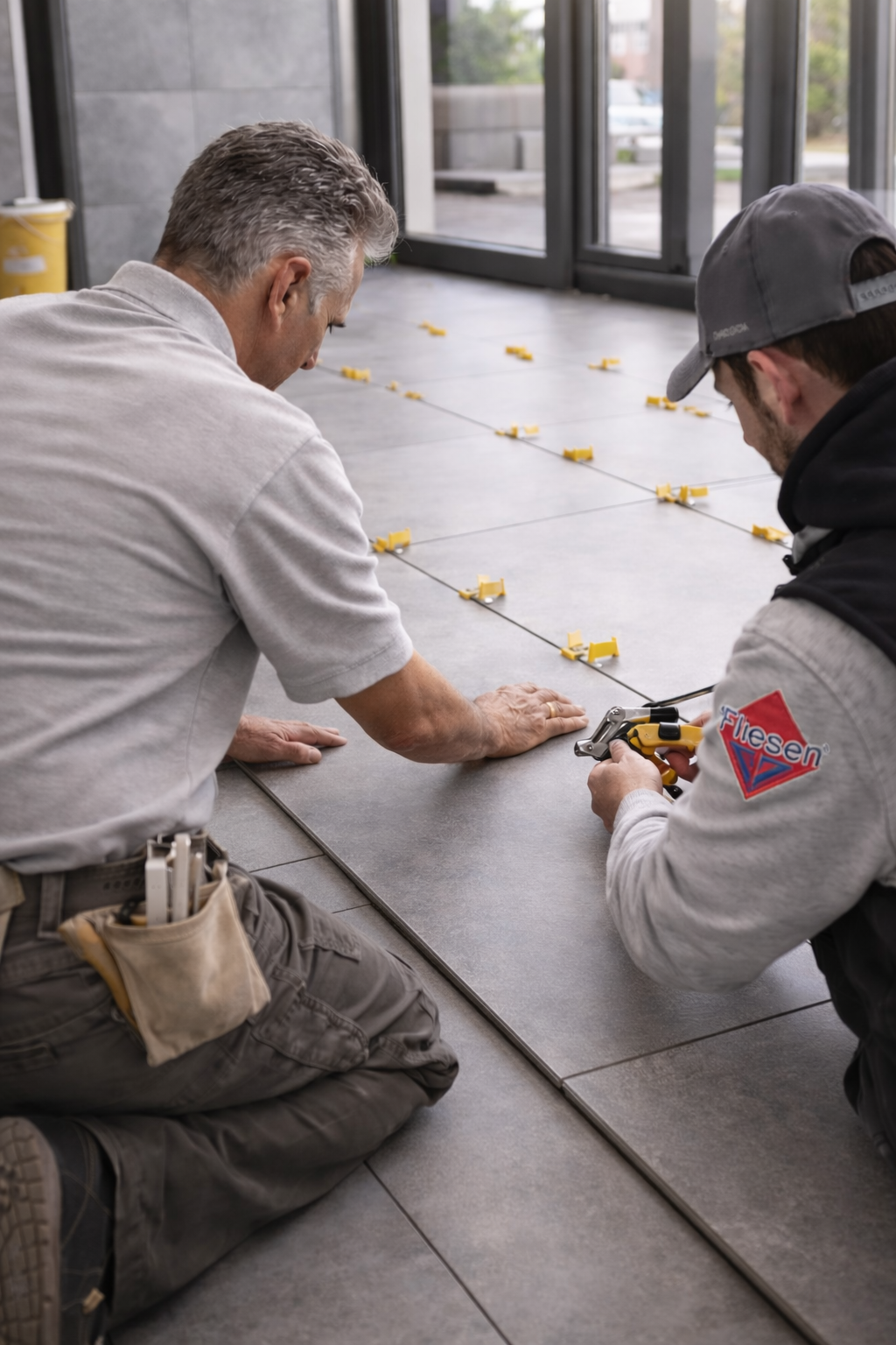Fliesenverlegung im modernen Raum